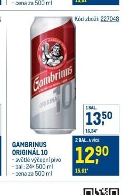 GAMBRINUS ORIGINÁL 10