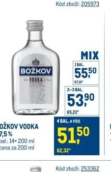 BOŽKOV VODKA 37,5 %