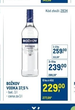 BOŽKOV VODKA 37,5 %
