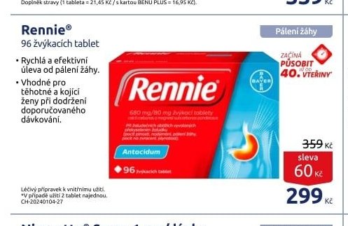 Rennie 96 žvýkacích tablet