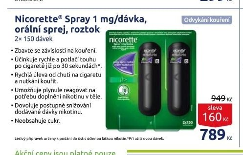 Nicorette Spray 1 mg/dávka, orální sprej, roztok