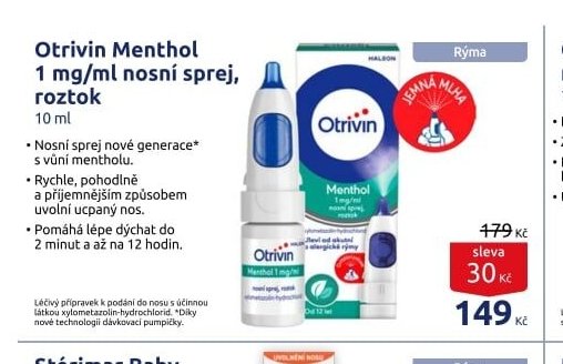 Otrivin Menthol 1 mg/ml nosní sprej, roztok