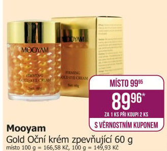 Oční krém zpevňující Gold Mooyam