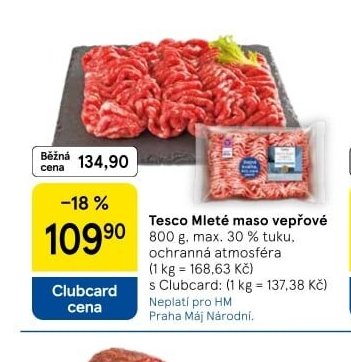 Tesco Mleté maso vepřové 800 g
