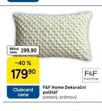 F&F Home Dekorační polštář pletený, krémový