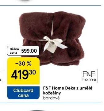 F&F Home Deka z umělé kožešiny bordová