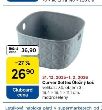 Curver Softex Úložný koš velikost XS, objem 3 l, modrozelený