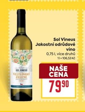Sol Vineus jakostní odrůdové víno 0,75 l