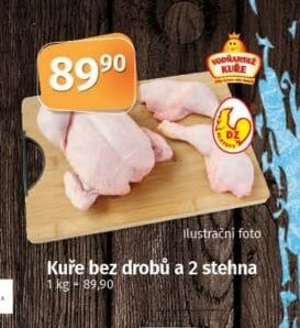 Kuře bez drobů a 2 stehna