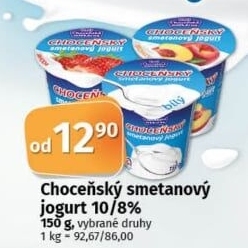 Jogurt smetanový ochucený Choceňský