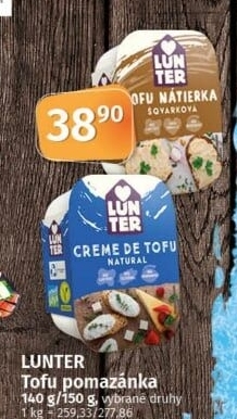 Pomazánky tofu Lunter