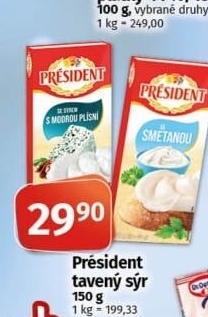 Tavené sýry Président
