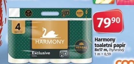 Toaletní papír 4vrstvý Harmony