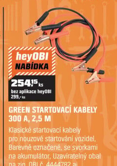 Kabelystartovací300A 2,5m
