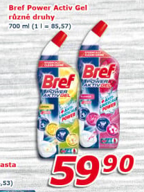 Čistič WC gelový Power Aktiv Gel Bref