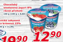 Jogurt smetanový ochucený Choceňský
