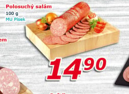 Polosuchý salám Maso uzeniny Písek