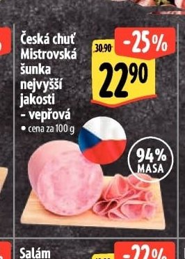 Česká chuť Mistrovská šunka nejvyšší jakosti
