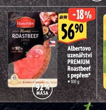 Albertovo uzenářství PREMIUM Roastbeef s pepřem