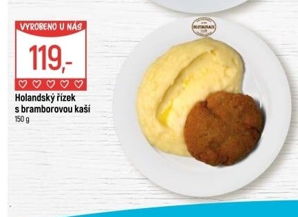 Holandský řízek s bramborovou kaší