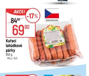Kuřecí lahůdkové párky