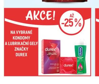 Na vybrané kondomy a lubrikační gely značky Durex