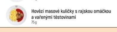 Hovězí masové kuličky s rajskou omáčkou a vařenými těstovinami