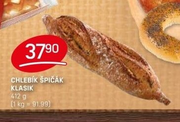 Chlebík špičák klasik
