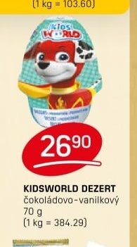 KIDSWORLD DEZERT čokoládovo-vanilkový 70 g