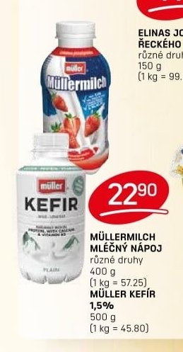 MÜLLERMILCH MLÉČNÝ NÁPOJ různé druhy 400 g