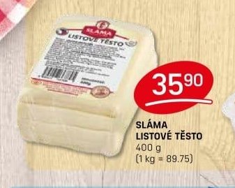 SLÁMA LISTOVÉ TĚSTO