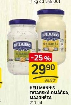 HELLMANN'S TATARSKÁ OMÁČKA, MAJONÉZA