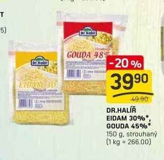 DR.HALÍŘ EIDAM 30%, GOUDA 45%