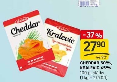CHEDDAR 50%, KRALEVIC 45%