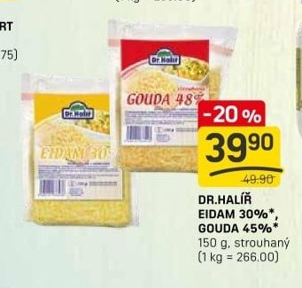 DR.HALÍŘ EIDAM 30%, GOUDA 45%