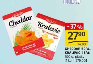 CHEDDAR 50%, KRALEVIC 45%