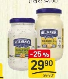HELLMANN'S TATARSKÁ OMÁČKA, MAJONÉZA