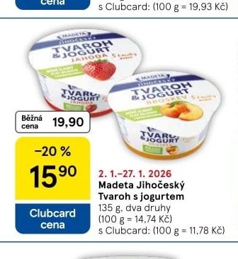 Madeta Jihočeský Tvaroh s jogurtem 135 g
