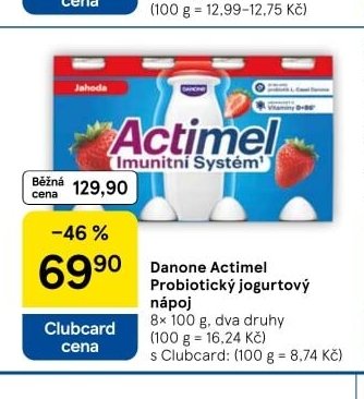 Danone Actimel Probiotický jogurtový nápoj 8x100 g