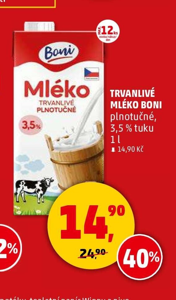 Trvanlivé mléko Boni