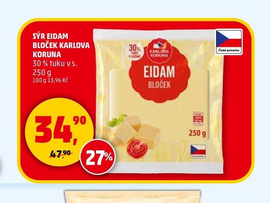 SÝR EIDAM BLOČEK KARLOVA KORUNA