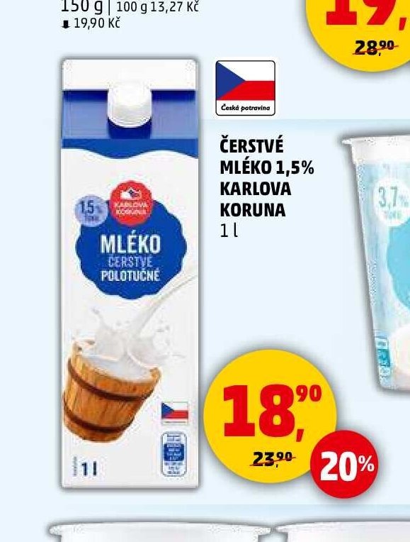 ČERSTVÉ MLÉKO 1,5% KARLOVA KORUNA