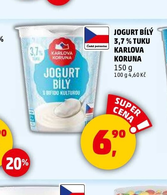 JOGURT BÍLÝ 3,7% TUKU KARLOVA KORUNA