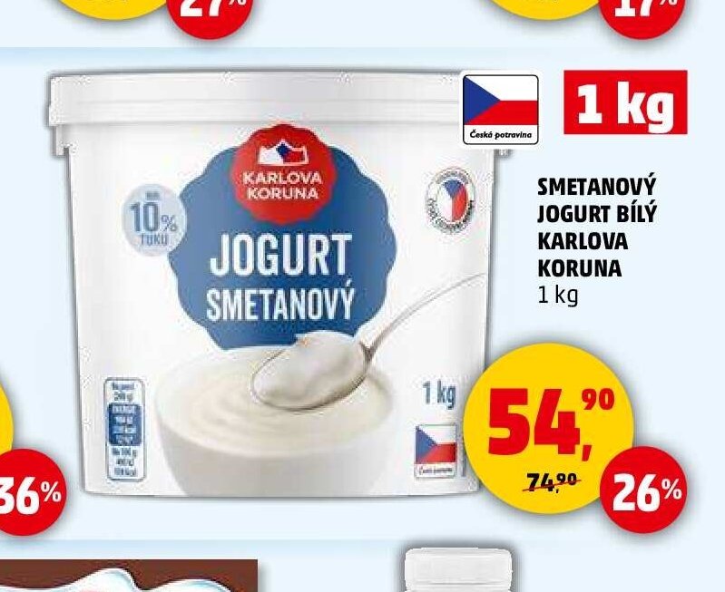 SMETANOVÝ JOGURT BÍLÝ KARLOVA KORUNA