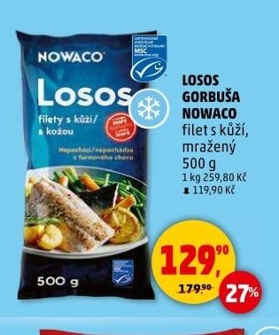 LOSOS GORBUŠA NOWACO filet s kůží, mražený 500 g