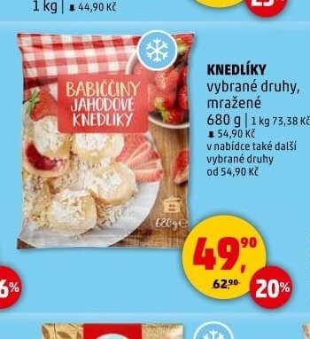 KNEDLÍKY vybrané druhy, mražené 680 g