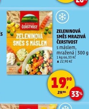 ZELENINOVÁ SMĚS MRAZIVÁ ČERSTVOST s máslem, mražená 300 g
