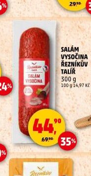 SALÁM VYSOČINA ŘEZNÍKŮV TALÍŘ 300 g