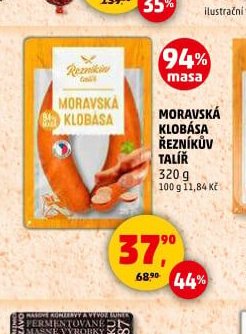 MORAVSKÁ KLOBÁSA ŘEZNÍKŮV TALÍŘ 320 g