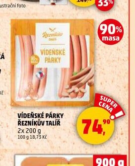 VIDEŇSKÉ PÁRKY ŘEZNÍKŮV TALÍŘ 2x 200 g